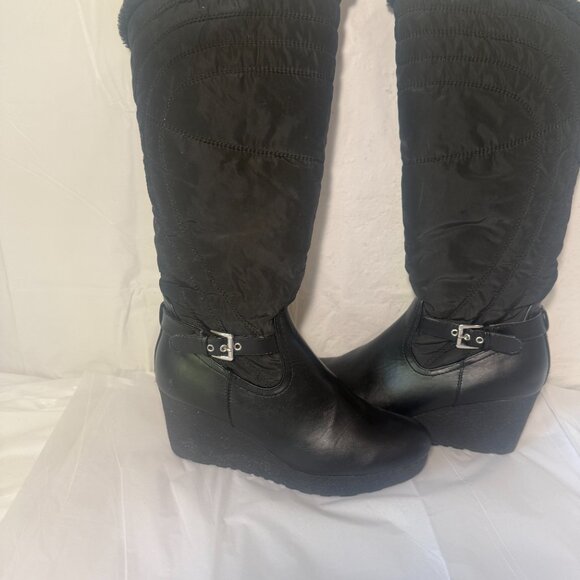 Unisa Hailee Wedge Black Tall Boots size 8.5 - Picture 9 of 12